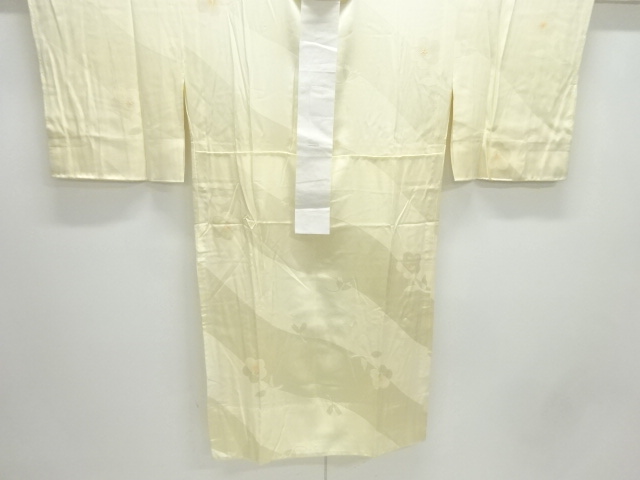 絞り花模様織出し単衣長襦袢